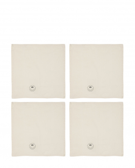 Geliebtes Zuhause Stoffserviette 4er-Set Smiley