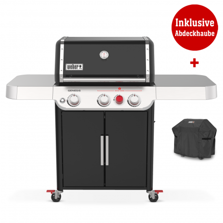 Weber Gasgrill Genesis E-325s, Black, inklusive Abdeckhaube