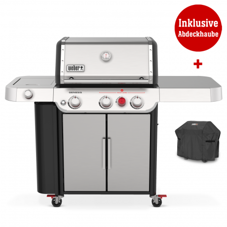 Weber Gasgrill Genesis S-335, Edelstahl, inklusive Abdeckhaube
