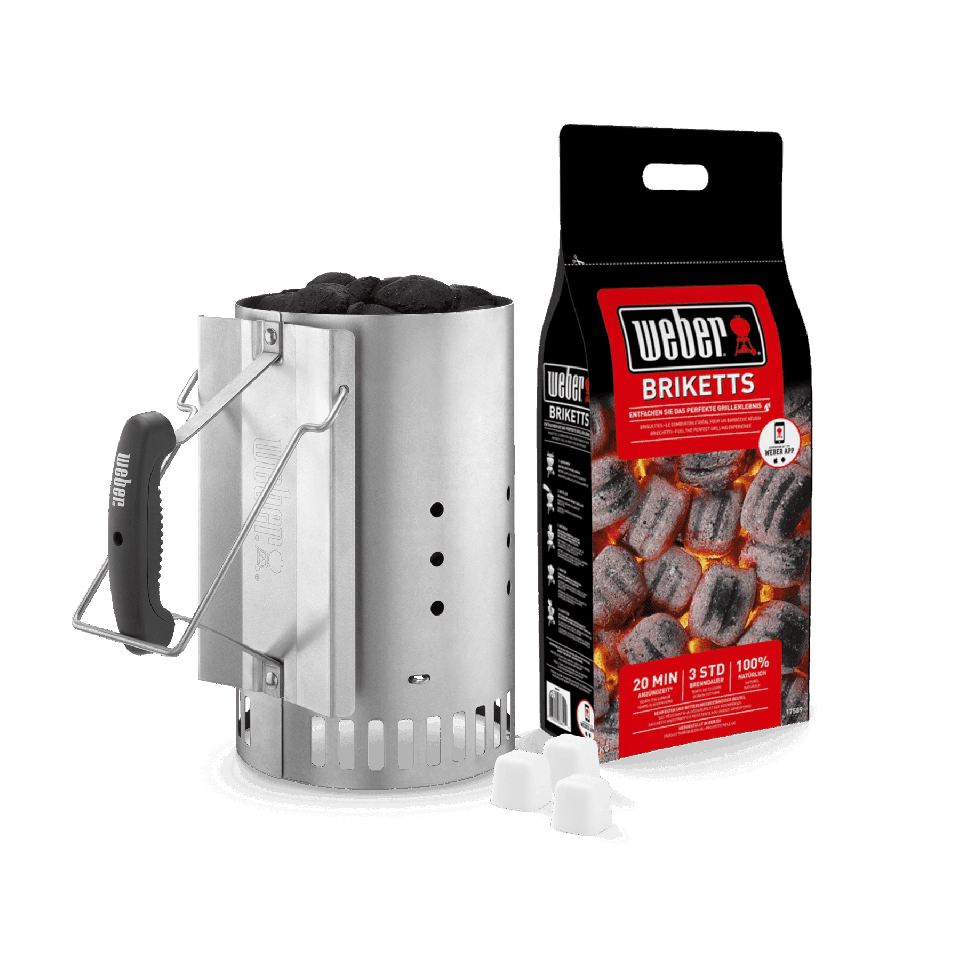 Weber Anzünd-Set (Anzündkamin, Anzündwürfel, Brikett)