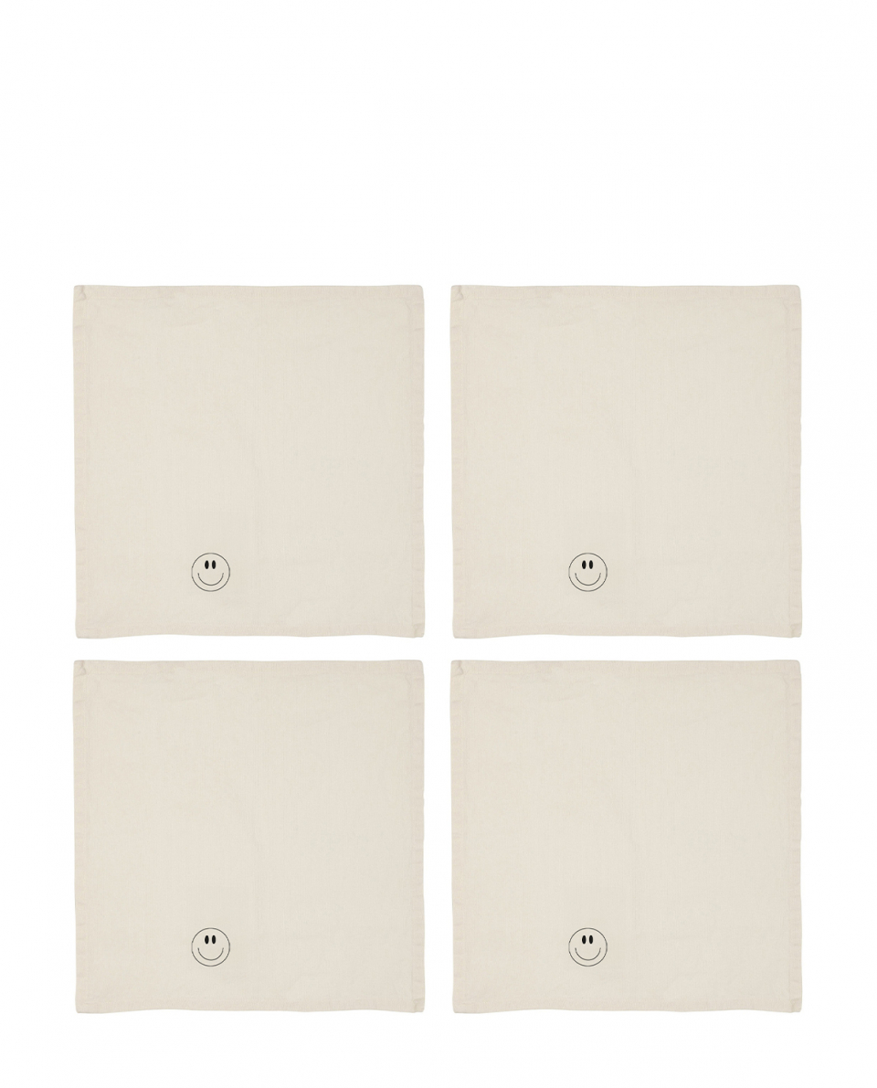 Geliebtes Zuhause Stoffserviette 4er-Set Smiley